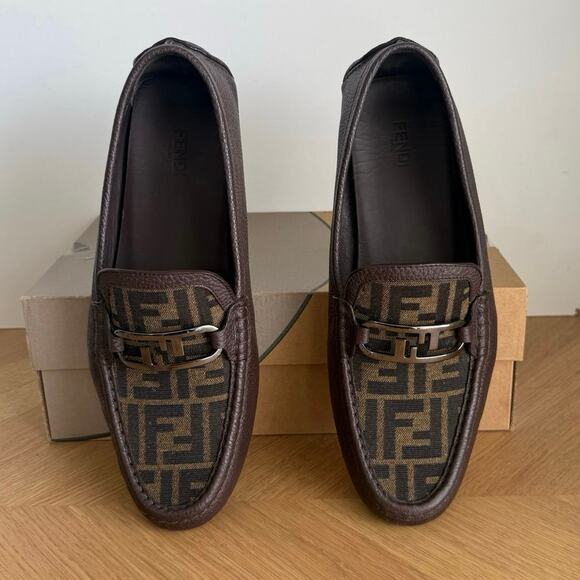 Fendi O’Lock Mixed Media Men Driving Loafer- SZ 9 main image 7